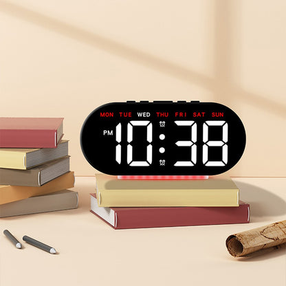 GH8035 Multifunctional LED Digital Alarm Clock Large Display Bedside Clock with Ambient Light