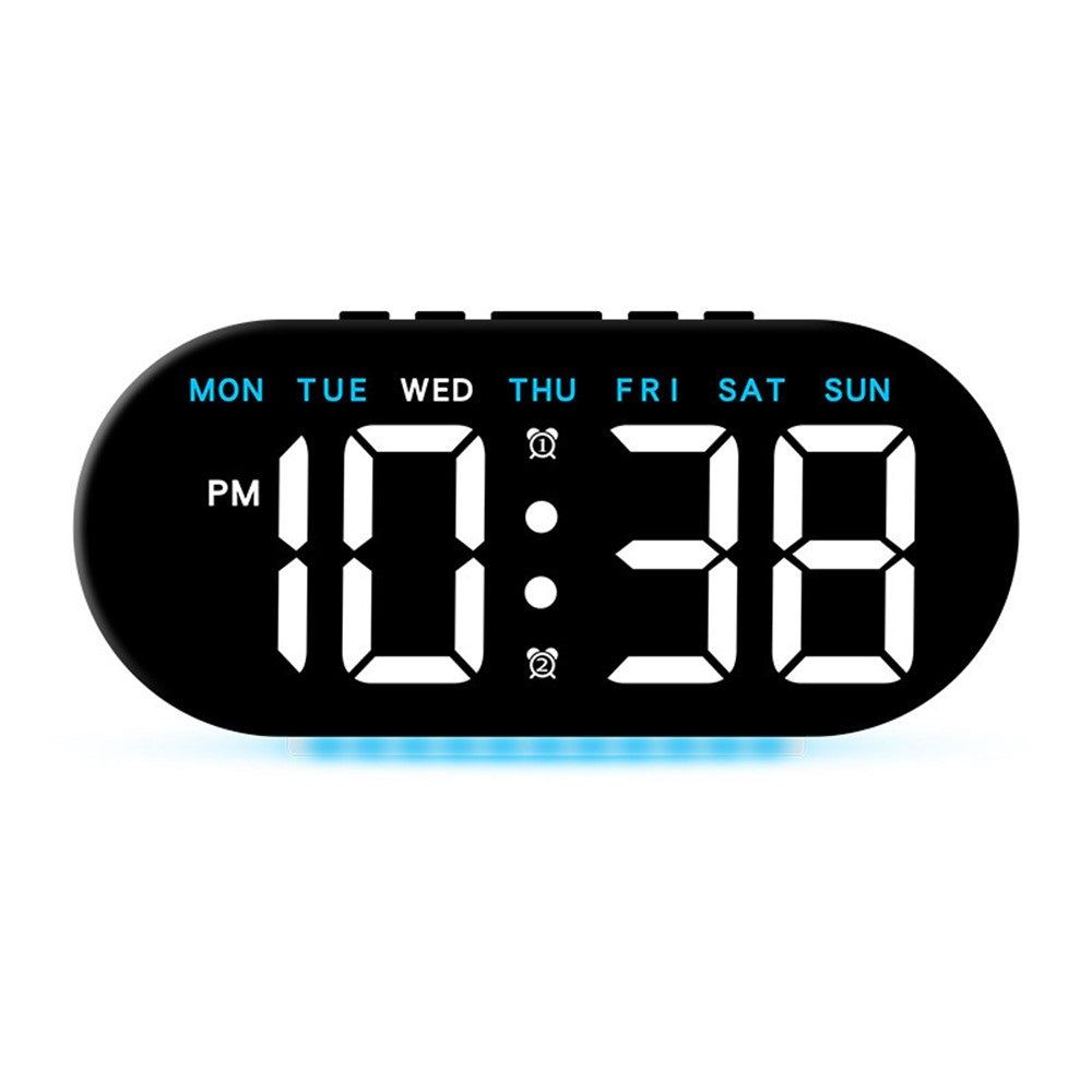 GH8035 Multifunctional LED Digital Alarm Clock Large Display Bedside Clock with Ambient Light