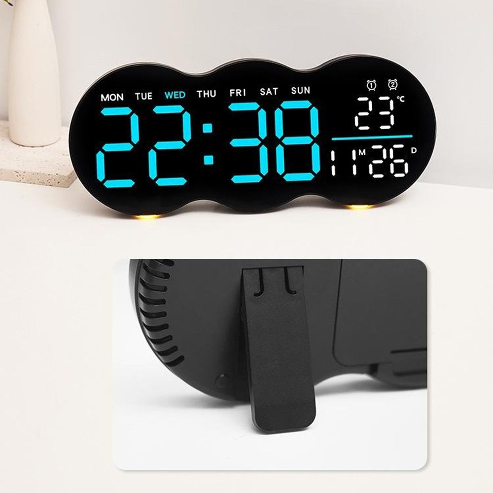 2808 Digital LED Wall Clock Living Room Multi-Function Temperature Date Display Alarm Clock with Light