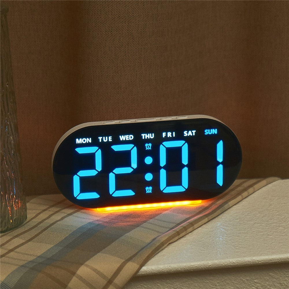 GH9003 Multifunctional LED Digital Clock Temperature Display Ambient Light Bedside Clock