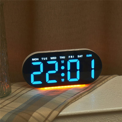 GH9003 Multifunctional LED Digital Clock Temperature Display Ambient Light Bedside Clock