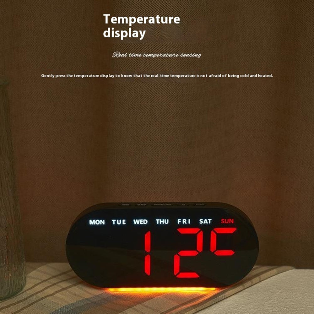 GH9003 Multifunctional LED Digital Clock Temperature Display Ambient Light Bedside Clock