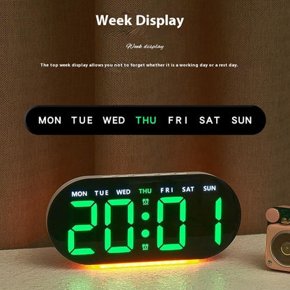 GH9003 Multifunctional LED Digital Clock Temperature Display Ambient Light Bedside Clock