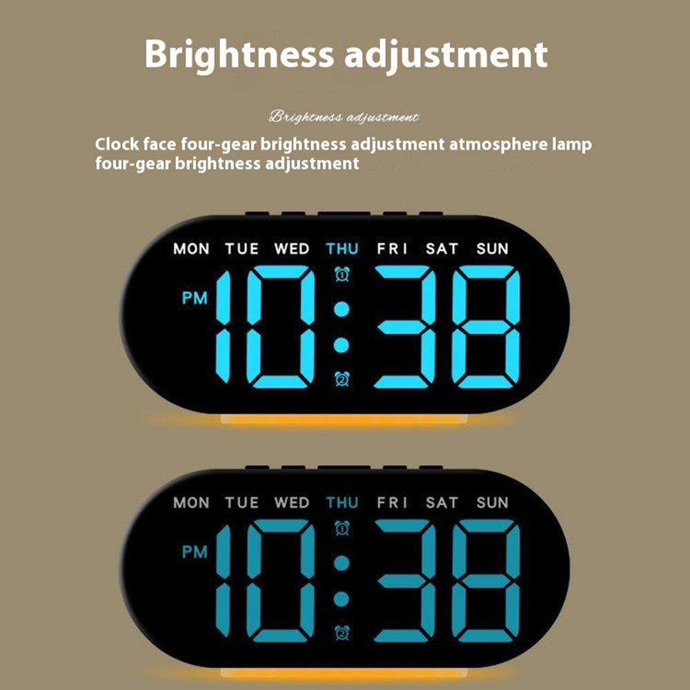 GH9003 Multifunctional LED Digital Clock Temperature Display Ambient Light Bedside Clock