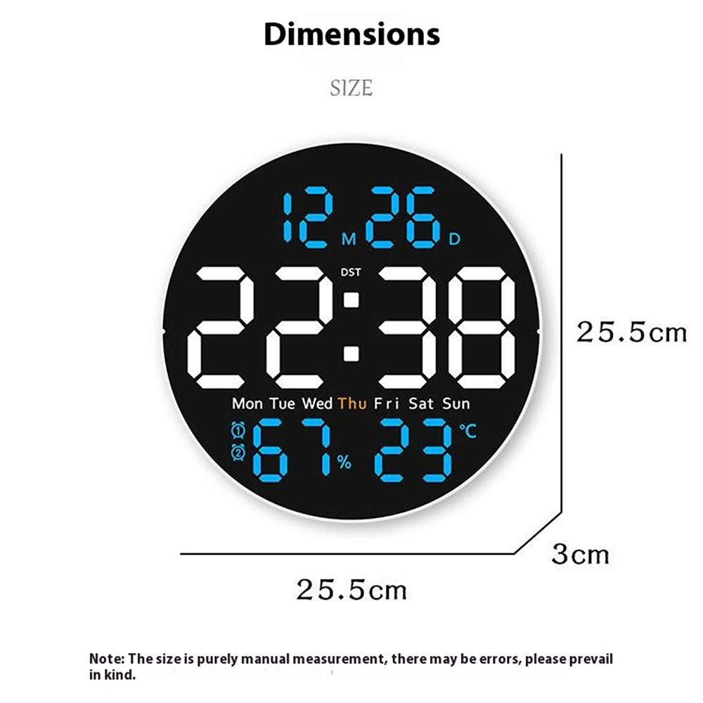 6672 Multifunctional Wall Clock Night Light Temperature Humidity Display Silent Electronic Clock