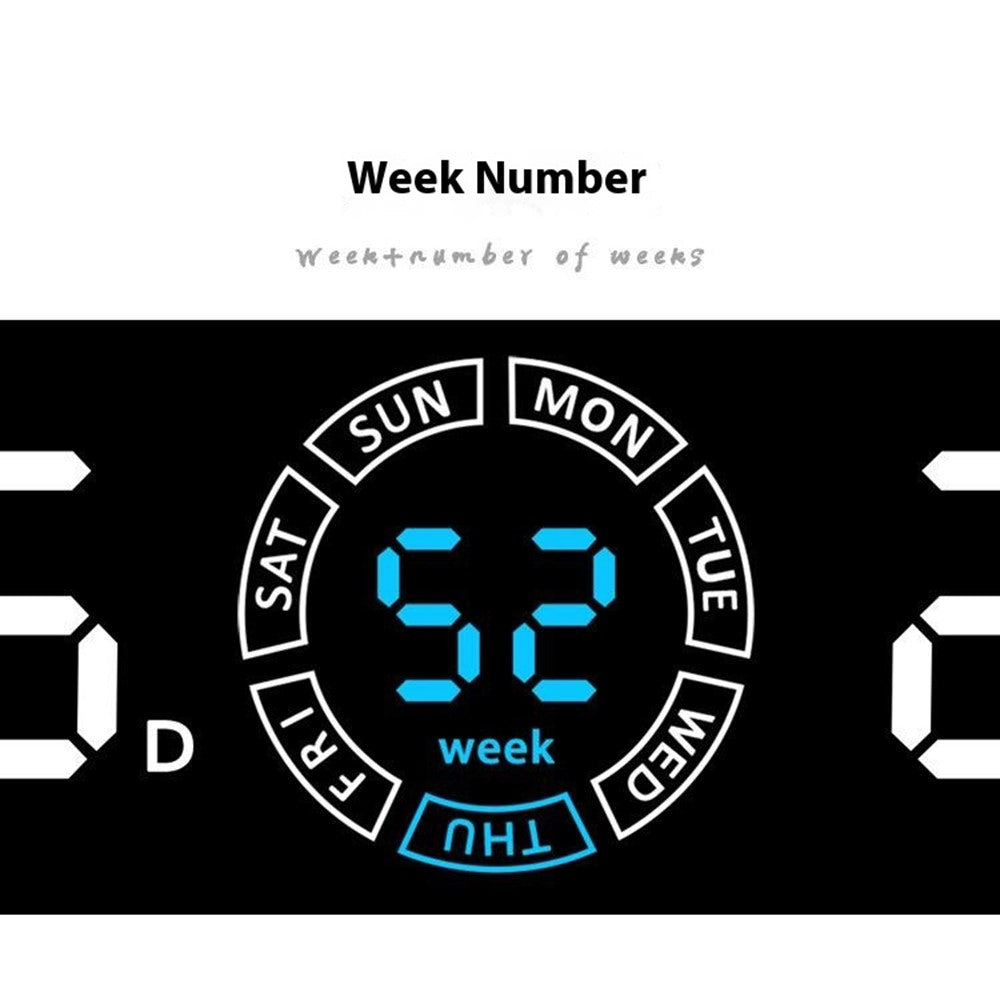 6667 LED Digital Wall Clock Living Room Modern Minimalist Electronic Clock with Temperature / Humidity Display