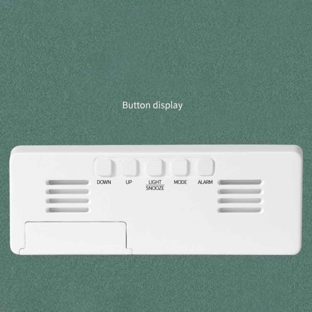 LED Digital Alarm Clock for Students Mirror Surface Desktop Clock with Voice Control Function