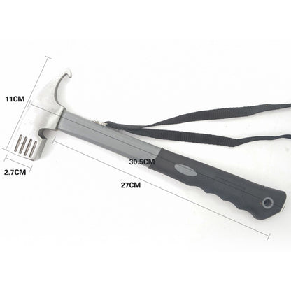 Camping Hammer Heavy Duty with Tent Stake Remover Steel Tent Hammer TPR Covered Handle Tent Mallet with Holding Strap