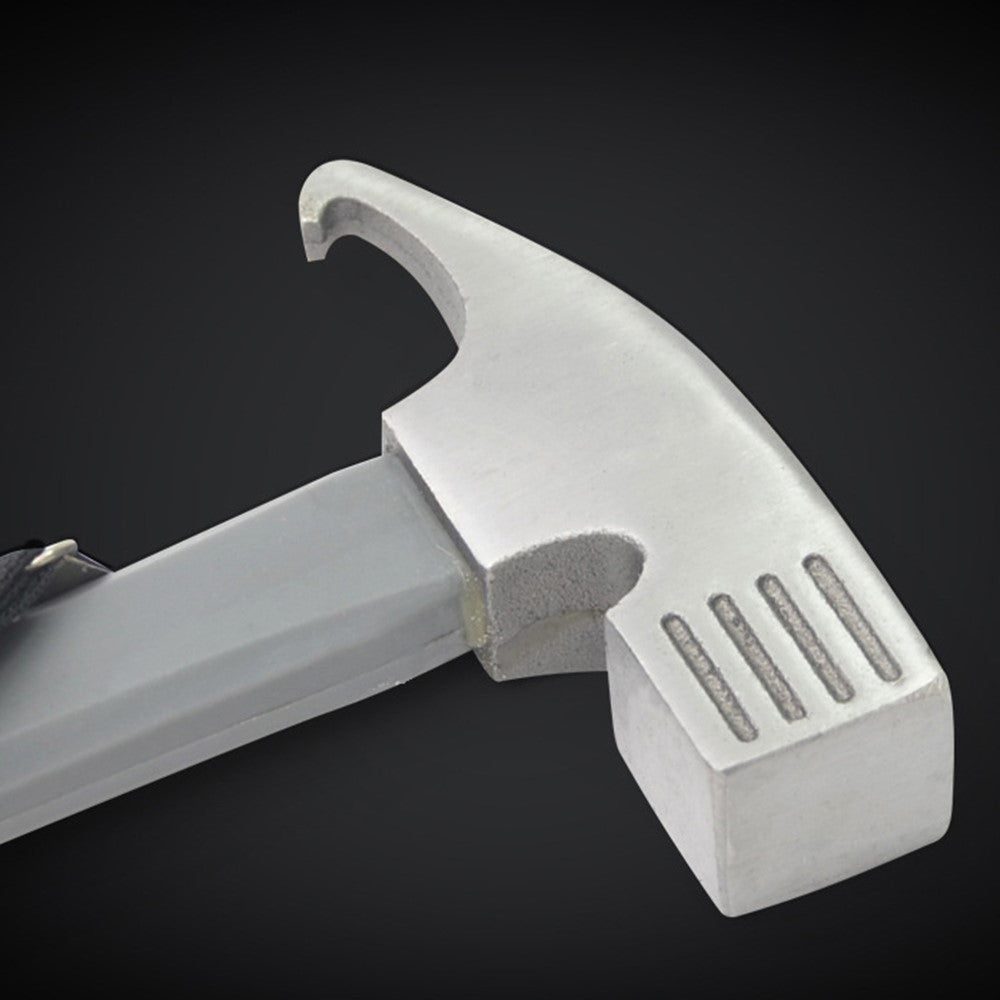 Camping Hammer Heavy Duty with Tent Stake Remover Steel Tent Hammer TPR Covered Handle Tent Mallet with Holding Strap