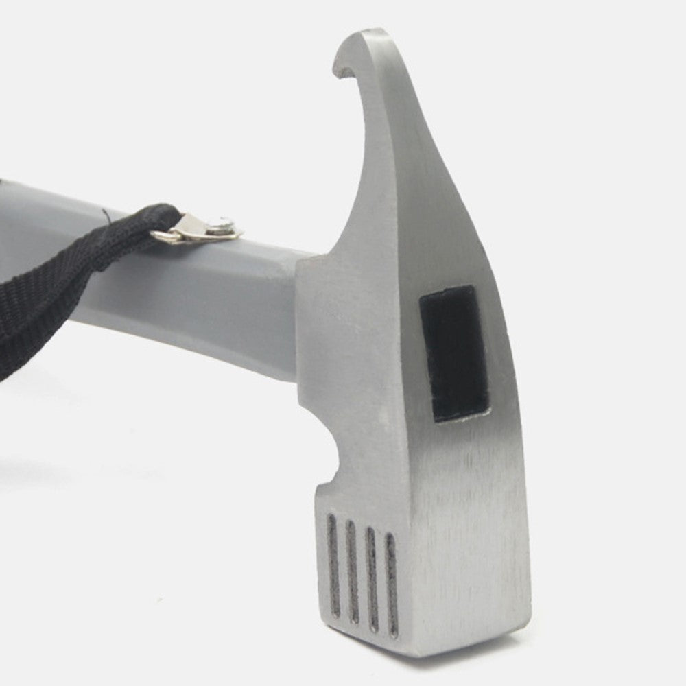 Camping Hammer Heavy Duty with Tent Stake Remover Steel Tent Hammer TPR Covered Handle Tent Mallet with Holding Strap