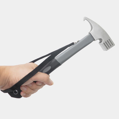 Camping Hammer Heavy Duty with Tent Stake Remover Steel Tent Hammer TPR Covered Handle Tent Mallet with Holding Strap