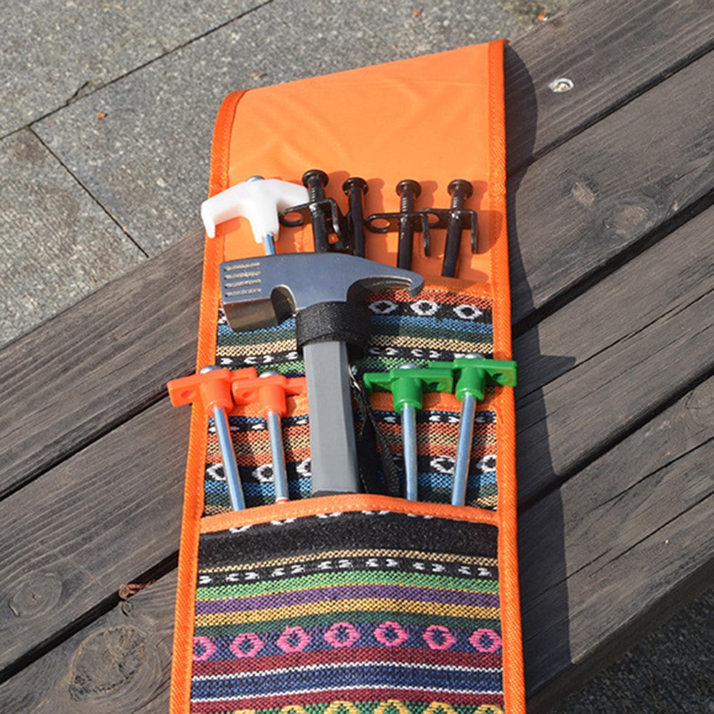 Camping Hammer Heavy Duty with Tent Stake Remover Steel Tent Hammer TPR Covered Handle Tent Mallet with Holding Strap