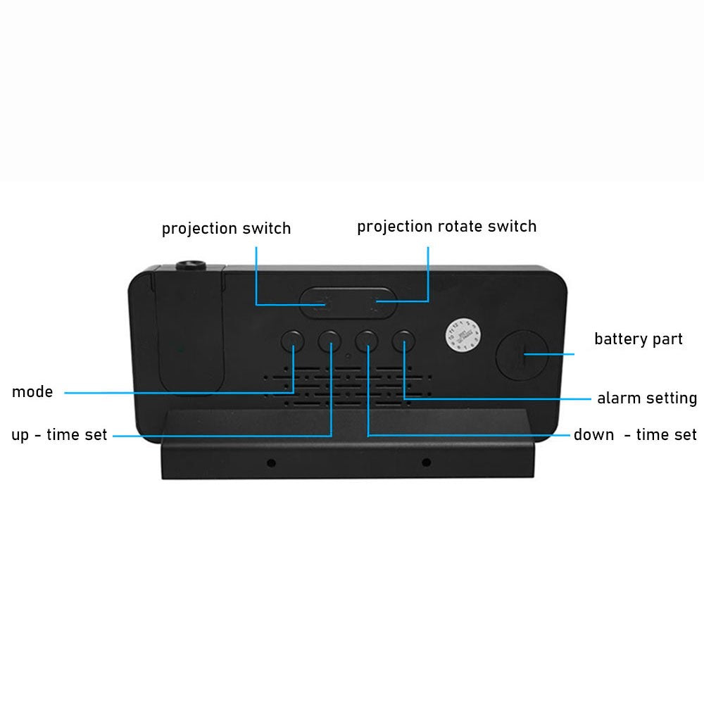 S282 Multifunctional Creative LED Screen Alarm Clock Electronic Digital Time Temperature Calendar Projection Alarm Clock (Standard Version)