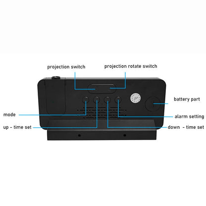 S282 Multifunctional Creative LED Screen Alarm Clock Electronic Digital Time Temperature Calendar Projection Alarm Clock (Standard Version)