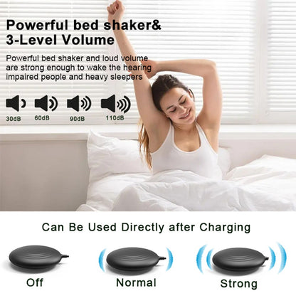 F1089 Loud Vibrating USB Alarm Clock 6.5'' LED Display Screen Bedroom Clock with Snooze Function for Students Elderly Senior Men Women