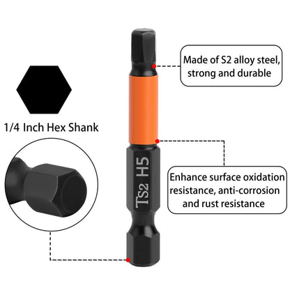 7PCS 50mm Screw Driver Bit Set 1.5mm 2mm 2.5mm 3mm 4mm 5mm 6mm Hex Head Allen Wrench Drill Bit Set