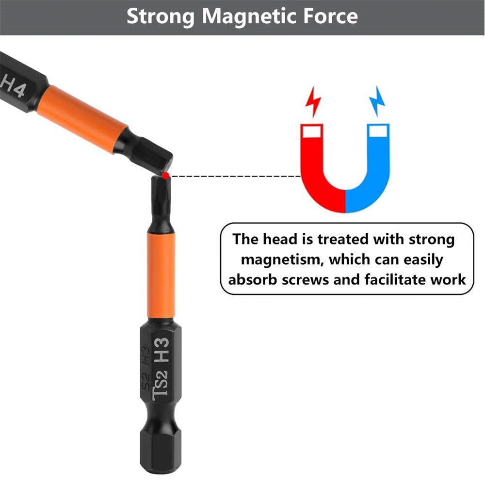 7PCS 50mm Screw Driver Bit Set 1.5mm 2mm 2.5mm 3mm 4mm 5mm 6mm Hex Head Allen Wrench Drill Bit Set