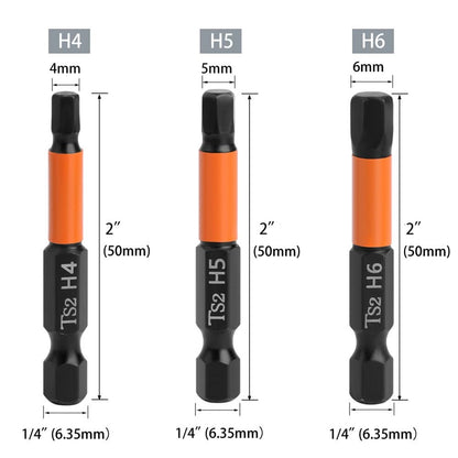 7PCS 50mm Screw Driver Bit Set 1.5mm 2mm 2.5mm 3mm 4mm 5mm 6mm Hex Head Allen Wrench Drill Bit Set