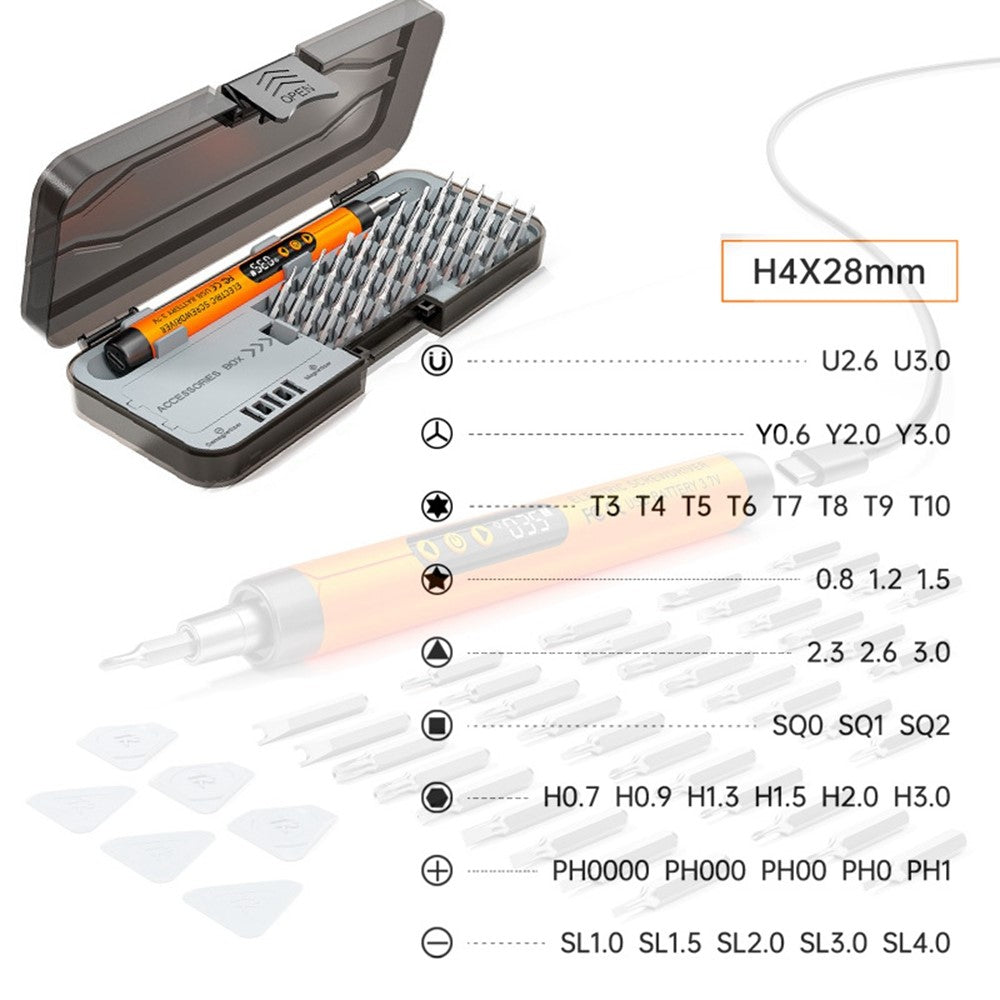 47 in 1 Electric Screwdriver Set Digital Display USB Rechargeable PC Phone Repair Tool Kit