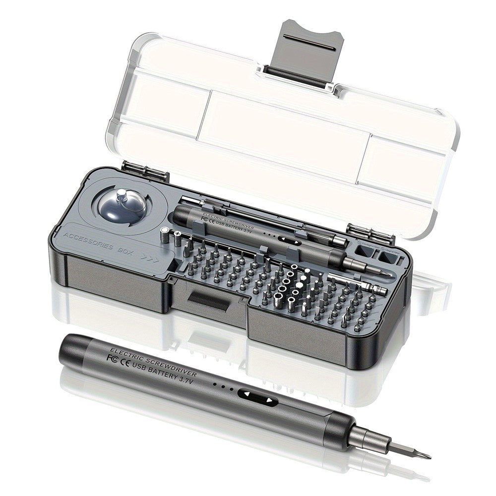88Pcs / Set Rechargeable Precision Electric Screwdriver with Magnetic Bits Kit for Mobile Phone PCB Watch Repair Tool