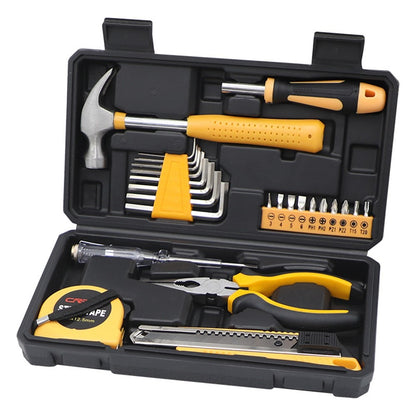 CREST 25Pcs Household Tool Kit Set with Hammer Pliers Hex Keys Screwdrivers for Home Repair