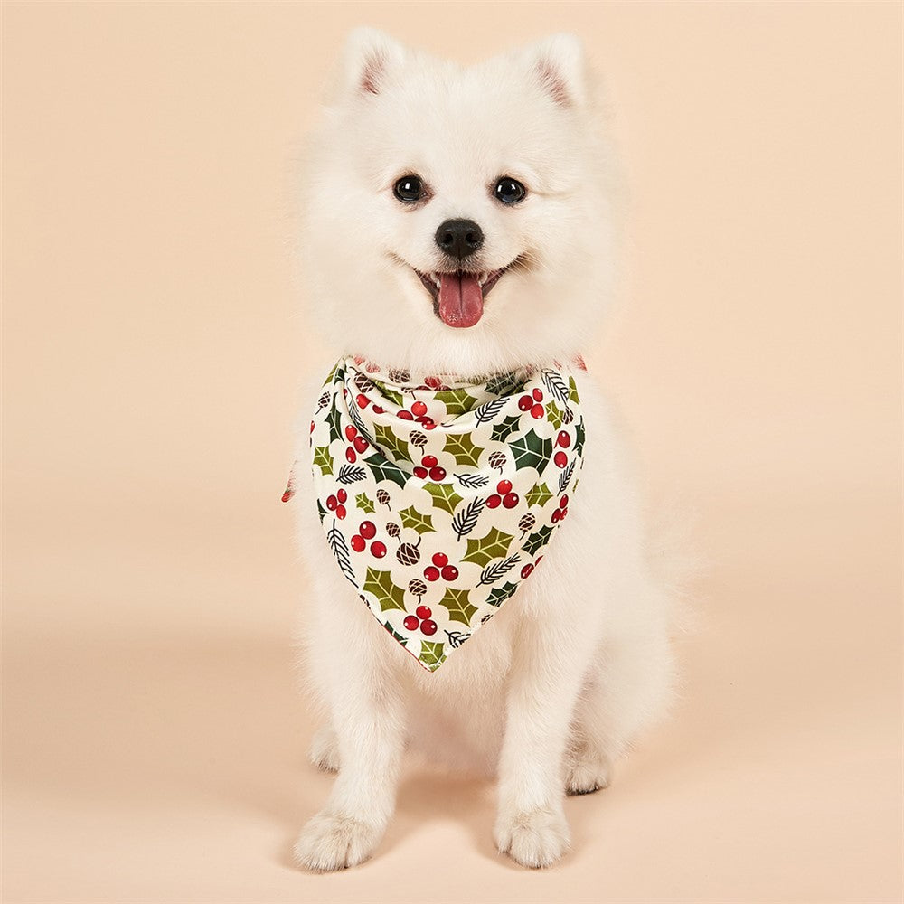 Christmas Dog Bandanas Pet Bib Bandanas Pet Scarf Washable Dog Bib Costume [Size: S]