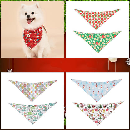 Christmas Dog Bandanas Pet Bib Bandanas Pet Scarf Washable Dog Bib Costume [Size: S]