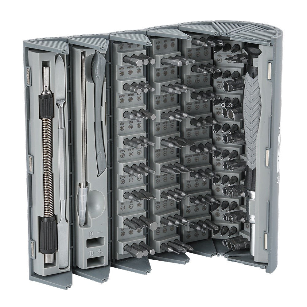 KING'SDUN KS-840116 126Pcs Precision Repair Tool Kit Portable Mini Screwdriver Set with 120-Bits  /  Cylinder Storage Box
