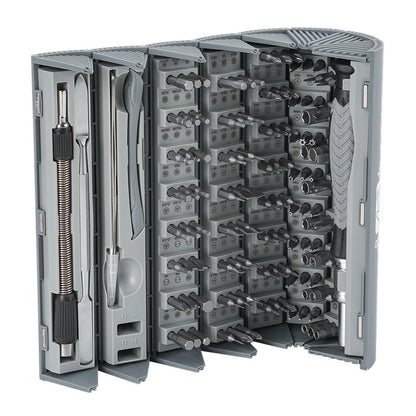 KING'SDUN KS-840116 126Pcs Precision Repair Tool Kit Portable Mini Screwdriver Set with 120-Bits  /  Cylinder Storage Box