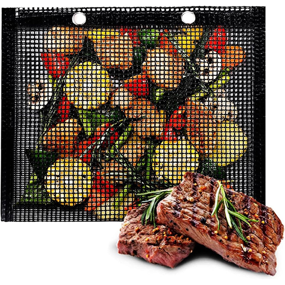 30x24CM Fiberglass Barbecue Grill Bags Mesh Pouch Heat-Resistant BBQ Meat Vegetable Grilling Bag (BPA-Free, No FDA Certified)