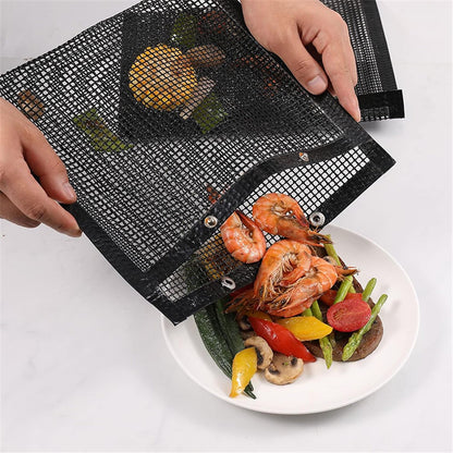 30x24CM Fiberglass Barbecue Grill Bags Mesh Pouch Heat-Resistant BBQ Meat Vegetable Grilling Bag (BPA-Free, No FDA Certified)