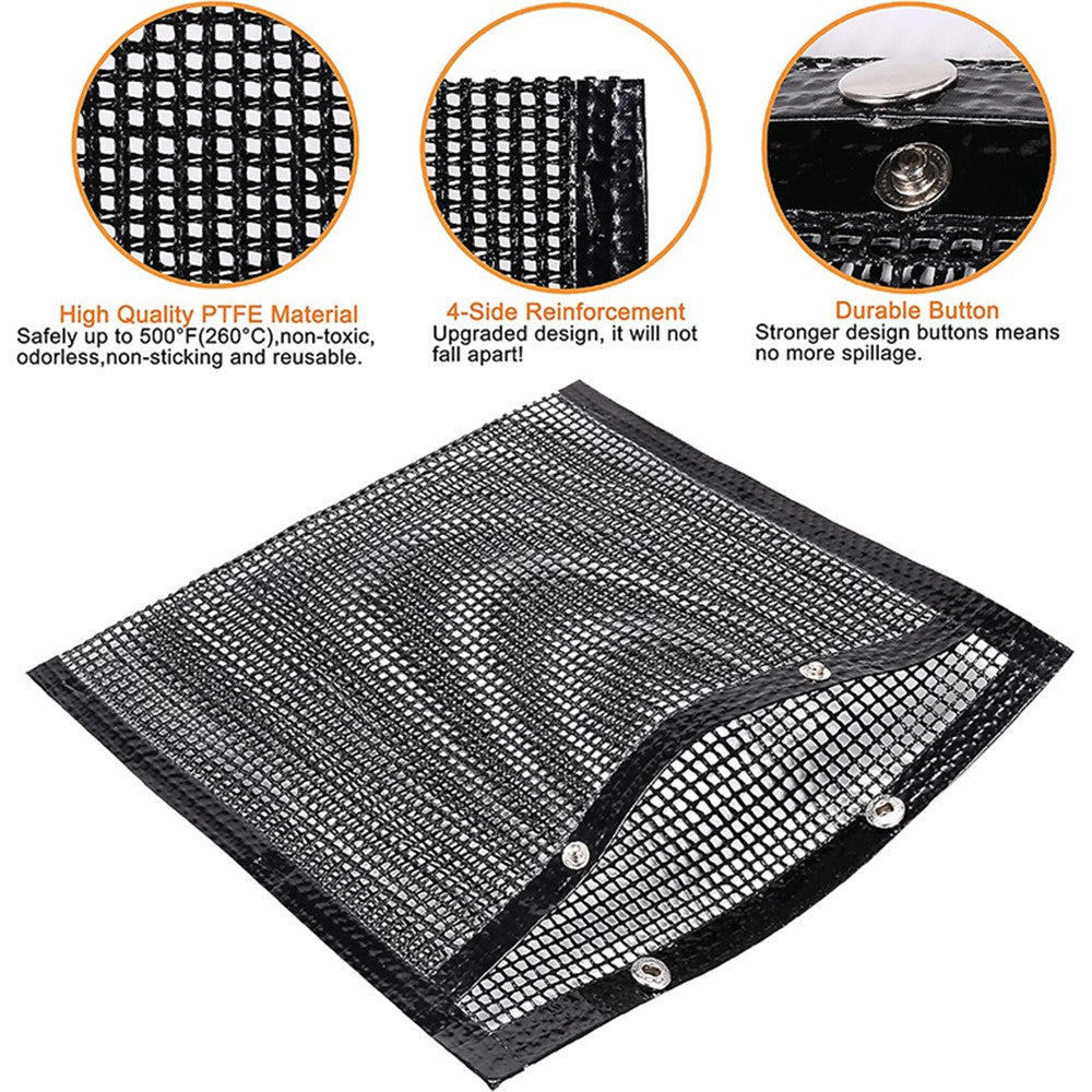 24x14CM Fiberglass BBQ Grilling Mesh Bag Grill Accessories Vegetables Grilling Pouch (BPA-Free, No FDA Certified)