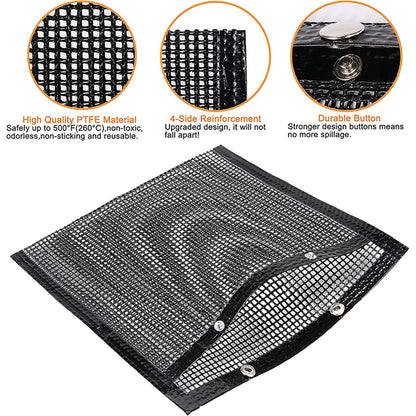 24x14CM Fiberglass BBQ Grilling Mesh Bag Grill Accessories Vegetables Grilling Pouch (BPA-Free, No FDA Certified)