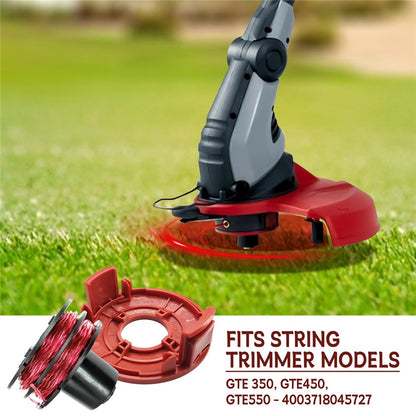 For AL-KO GTE 350 / GTE 450 / GTE 550 Lawn Trimmer 2 Line Spool + 1 Spool Cap, 112966