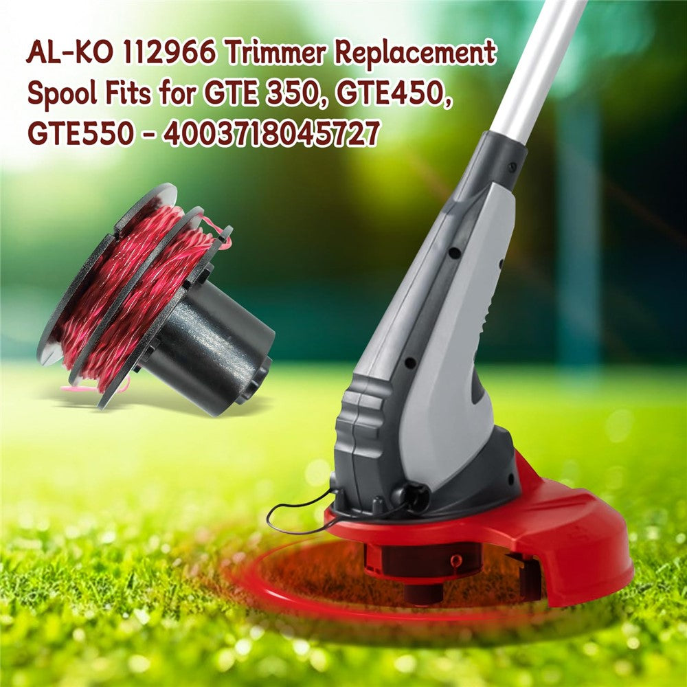 For AL-KO GTE 350 / GTE 450 / GTE 550 Lawn Trimmer 2 Line Spool + 1 Spool Cap, 112966