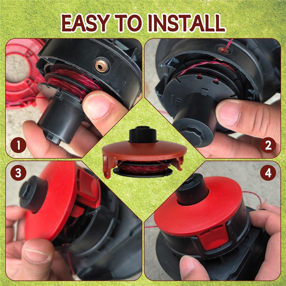 For AL-KO GTE 350 / GTE 450 / GTE 550 Lawn Trimmer 2 Line Spool + 1 Spool Cap, 112966