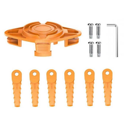 For Worx WG115 / WG116 / WG117 / WG118 6Pcs Plastic Cutting Blades + 1Pc Replacement Head (EVW-02)