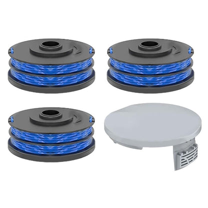 RAC122 Spool Cap + 3 RAC123 Spool for Ryobi RLT6030 / RLT5127 / RLT5027 / RLT4125 / RLT4027 Lawn Mower