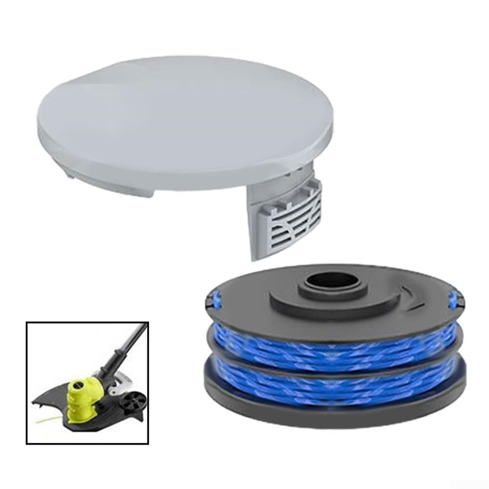 RAC122 Spool Cap + 3 RAC123 Spool for Ryobi RLT6030 / RLT5127 / RLT5027 / RLT4125 / RLT4027 Lawn Mower