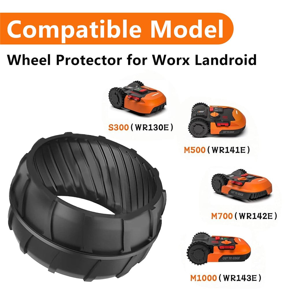 1Pc Rubber Wheel Protector for Worx Landroid M1000 / M700 / M500 Plus / M500 / S300 Lawn Mower Part, RSXJ0002