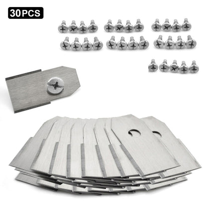 30Pcs for Husqvarna Lawn Mower Stainless Steel Replacement Cutting Blades, 35x18mm