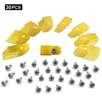 30Pcs for Husqvarna Lawn Mower Stainless Steel Replacement Cutting Blades, 35x18mm