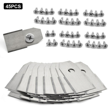 45Pcs for Husqvarna Lawn Mower Stainless Steel Replacement Cutting Blades, 35x18mm