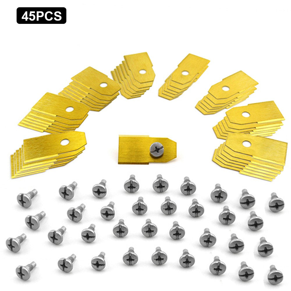 45Pcs for Husqvarna Lawn Mower Stainless Steel Replacement Cutting Blades, 35x18mm