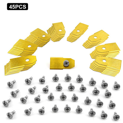 45Pcs for Husqvarna Lawn Mower Stainless Steel Replacement Cutting Blades, 35x18mm