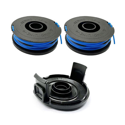 RSJA-01+RSJA-01-1 For Spear & Jackson GT600 / GT450 Lawn Mower 2 Replacement Spool + Spool Cap