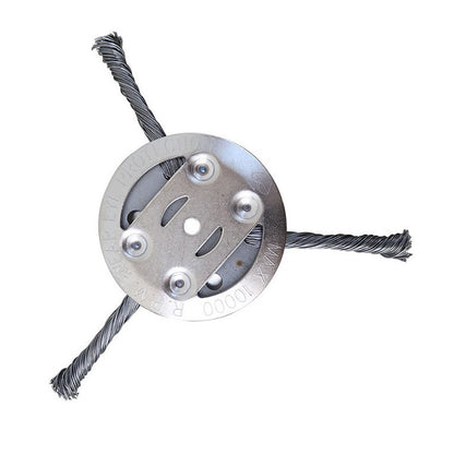 Steel Wire Grass Trimmer Head 3 Blades Weed Cutter Wheel Mower Attachment