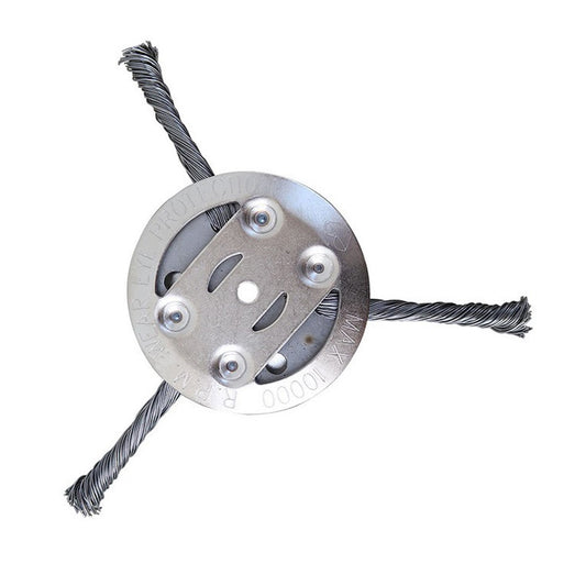 Steel Wire Grass Trimmer Head 3 Blades Weed Cutter Wheel Mower Attachment