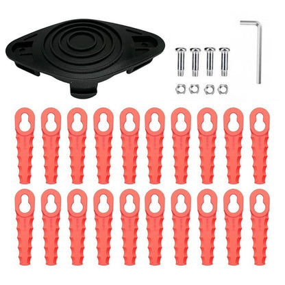 EVE-01 Trimmer Head + 20 RS-0001 Blades for Einhell RTV 550 / 1 / 550 / 400 Lawn Mower Replacement Part