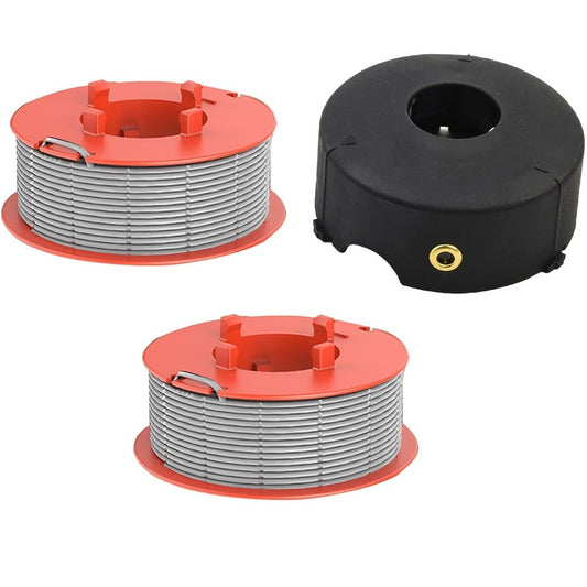 For Bosch ART 23 COMBITRIM / ART 26 COMBITRIM Lawn Mower 2 Spool Thread Reel + 1 Spool Cap, F016800175 / F016L71088